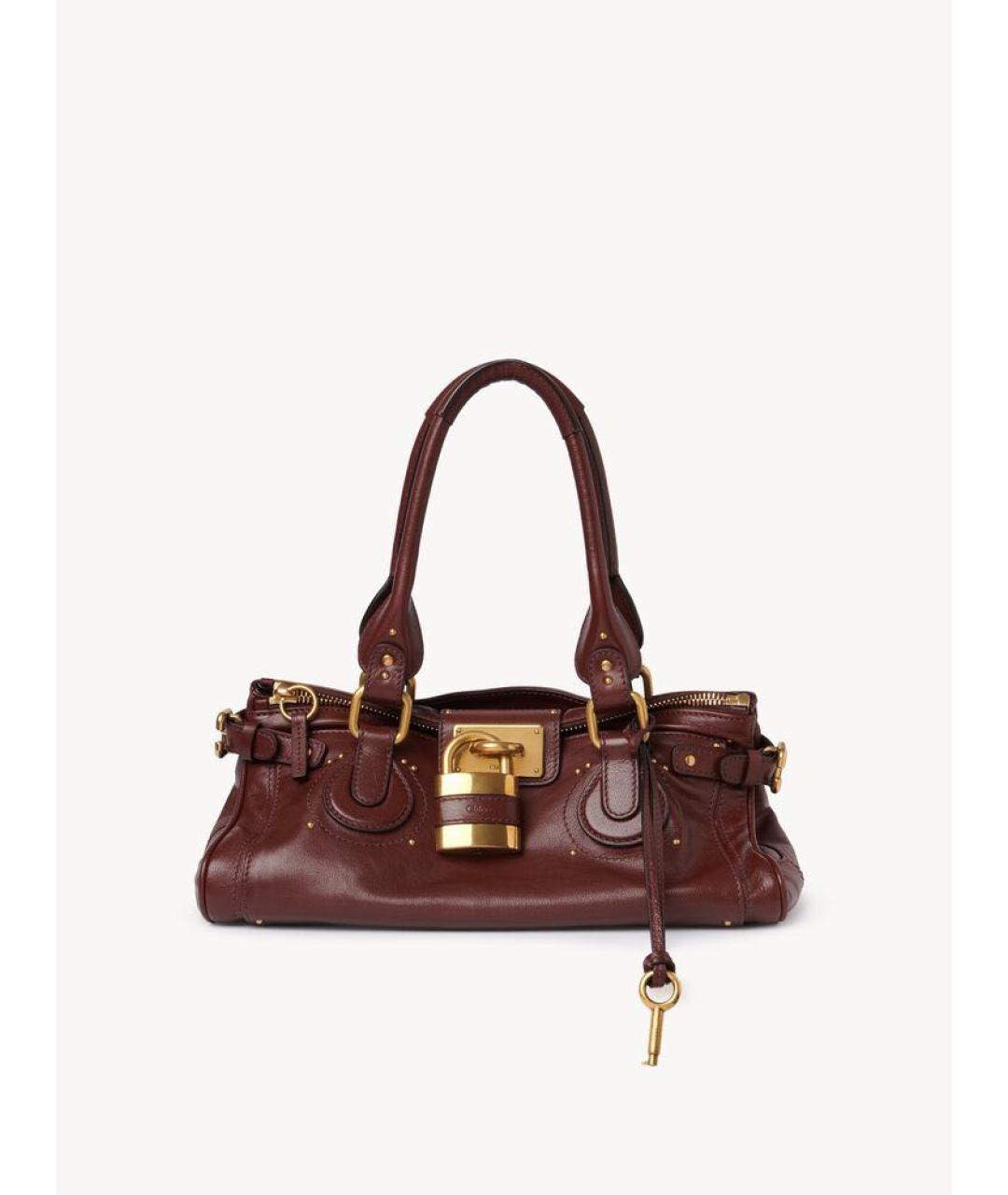 CHLOE Коричневая кожаная сумка с короткими ручками, фото 5