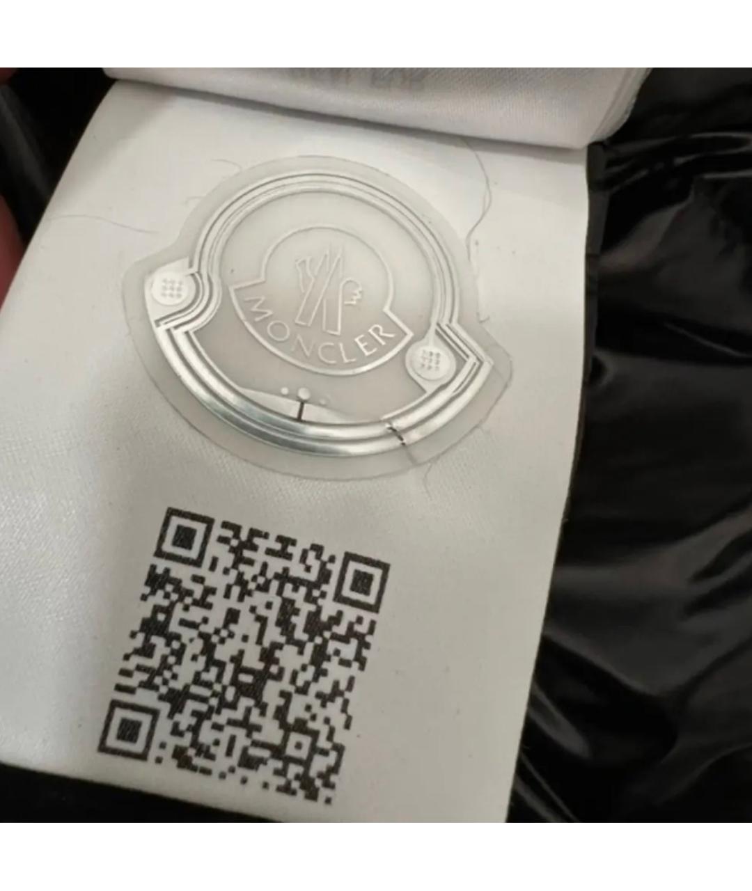 MONCLER Черный синтетический пуховик, фото 3