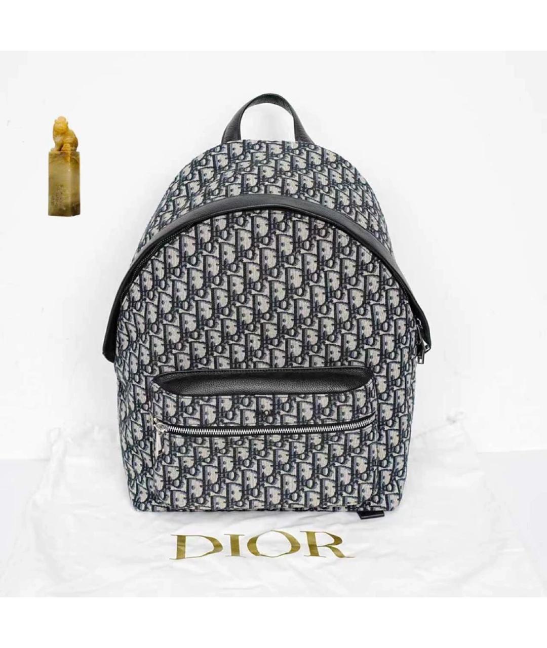 CHRISTIAN DIOR Синяя тканевая сумка с короткими ручками, фото 8