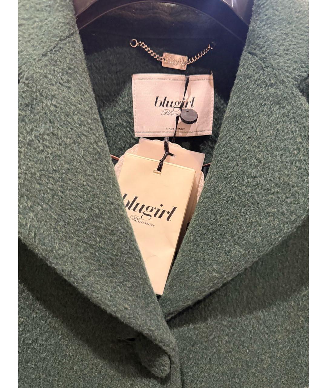 BLUGIRL Зеленые шерстяное пальто, фото 3