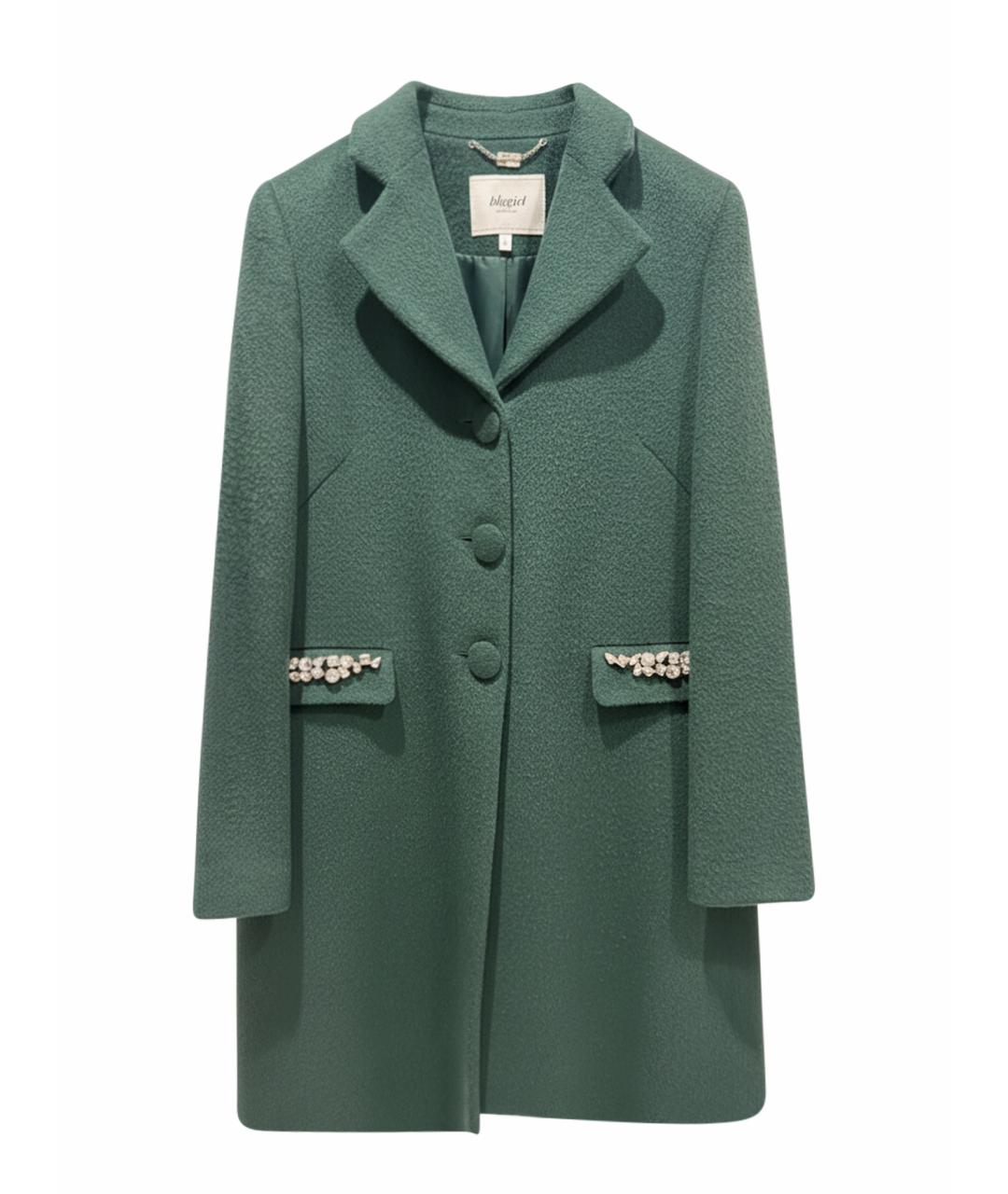 BLUGIRL Зеленые шерстяное пальто, фото 1