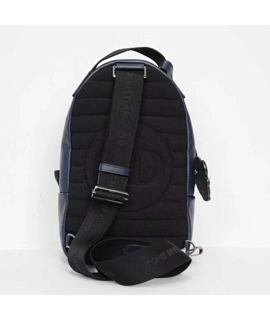 BABY DIOR Темно-синяя кожаная сумка на плечо, фото 6