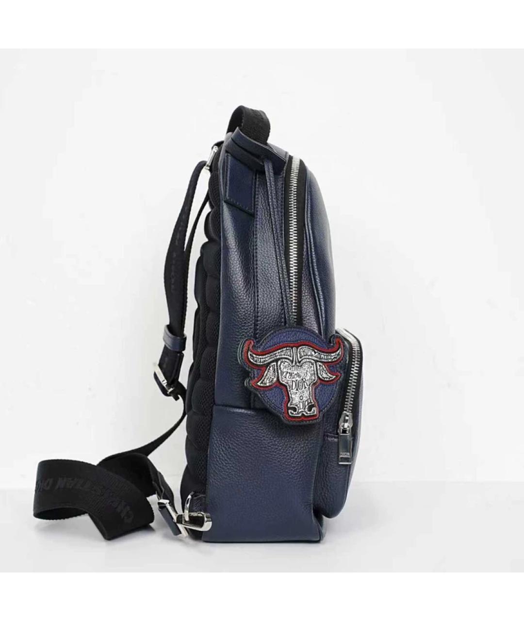 BABY DIOR Темно-синяя кожаная сумка на плечо, фото 3