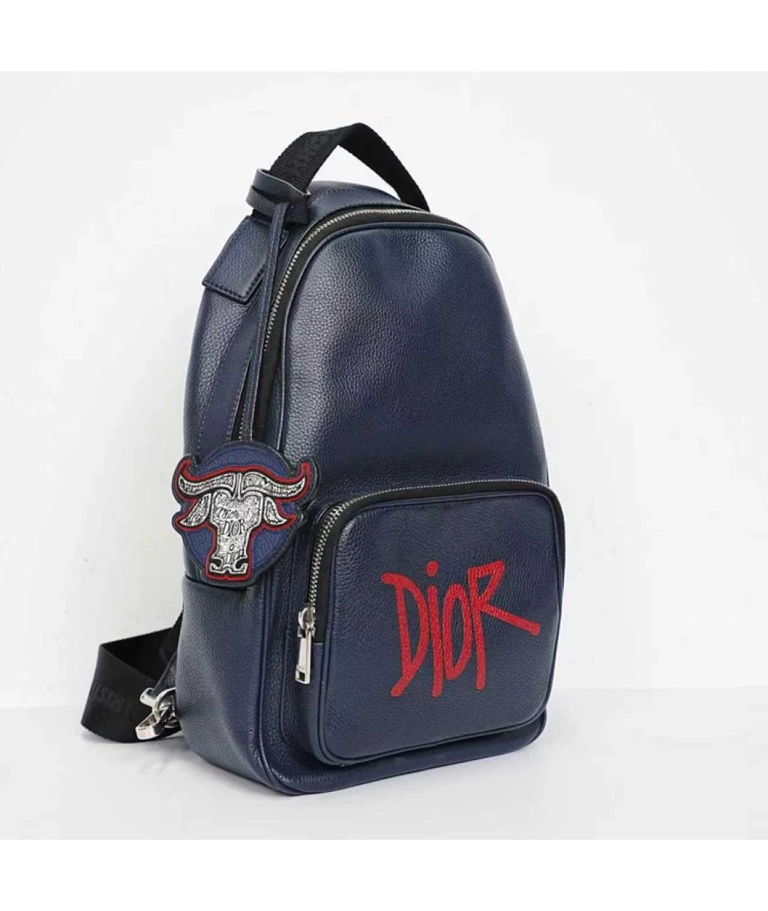 BABY DIOR Темно-синяя кожаная сумка на плечо, фото 4