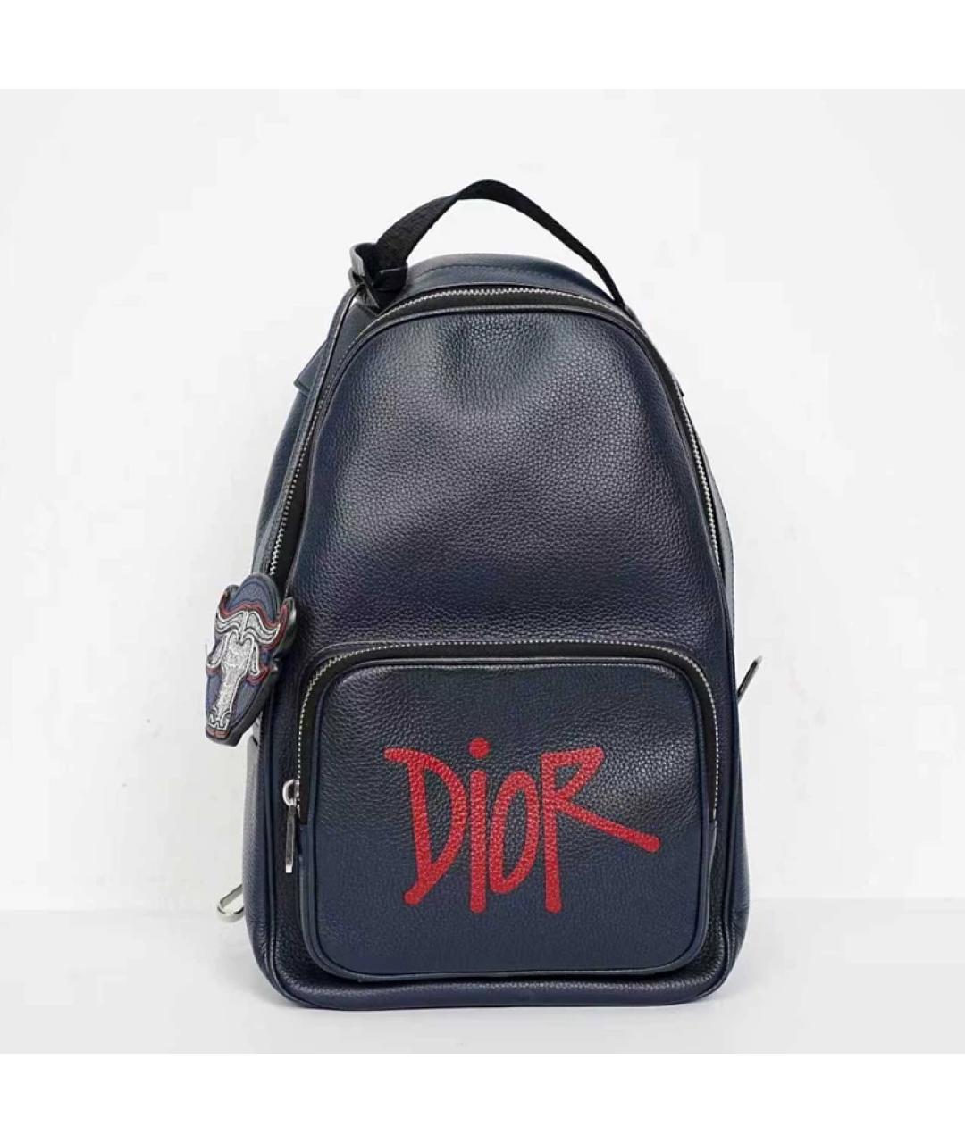 BABY DIOR Темно-синяя кожаная сумка на плечо, фото 10