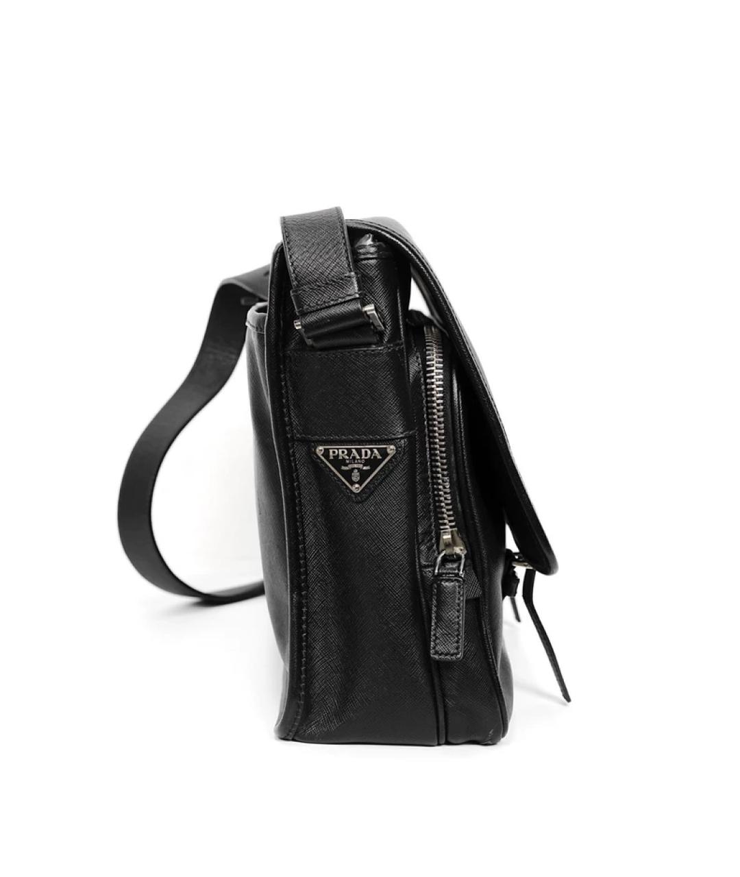 PRADA Черная кожаная сумка на плечо, фото 3