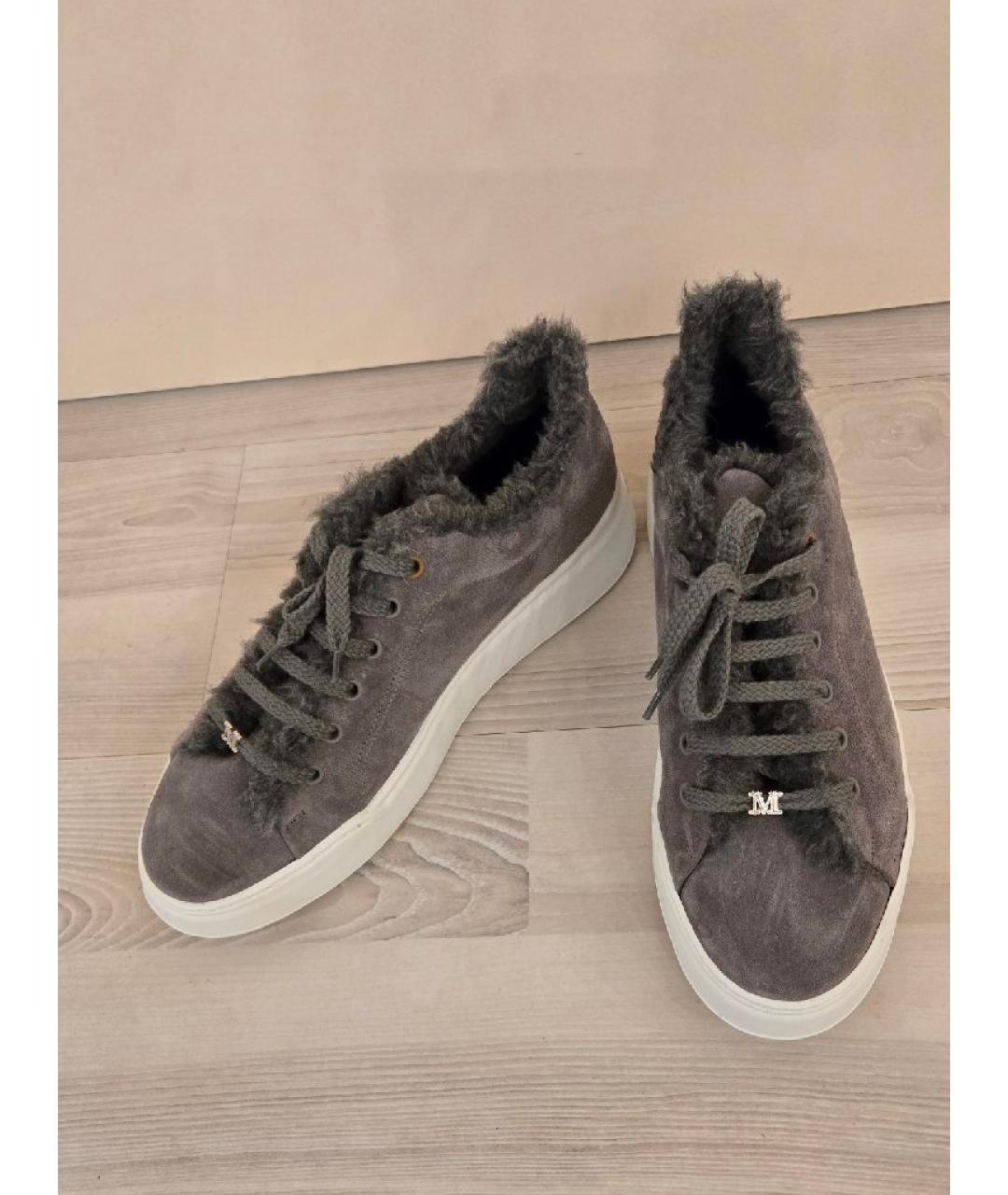 MAX MARA Серые замшевые кеды, фото 5