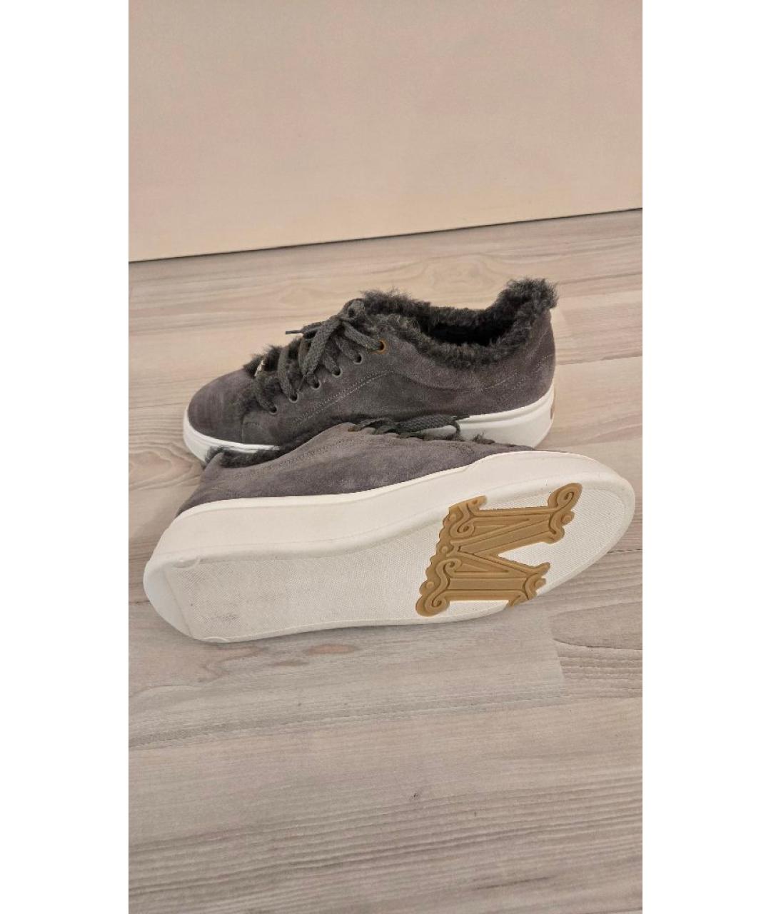 MAX MARA Серые замшевые кеды, фото 2