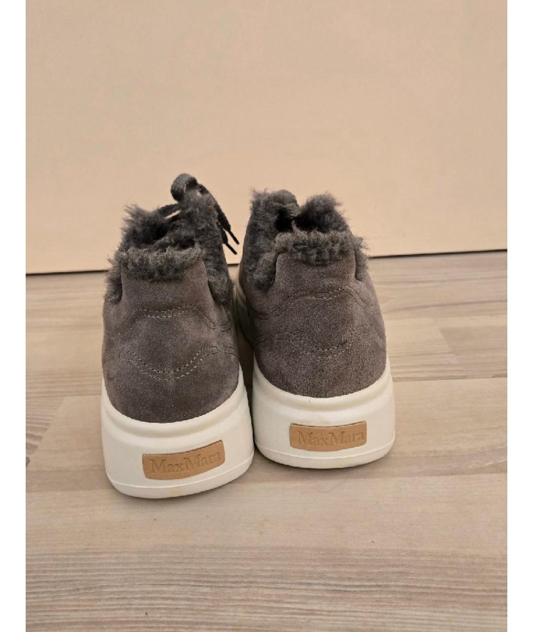 MAX MARA Серые замшевые кеды, фото 3