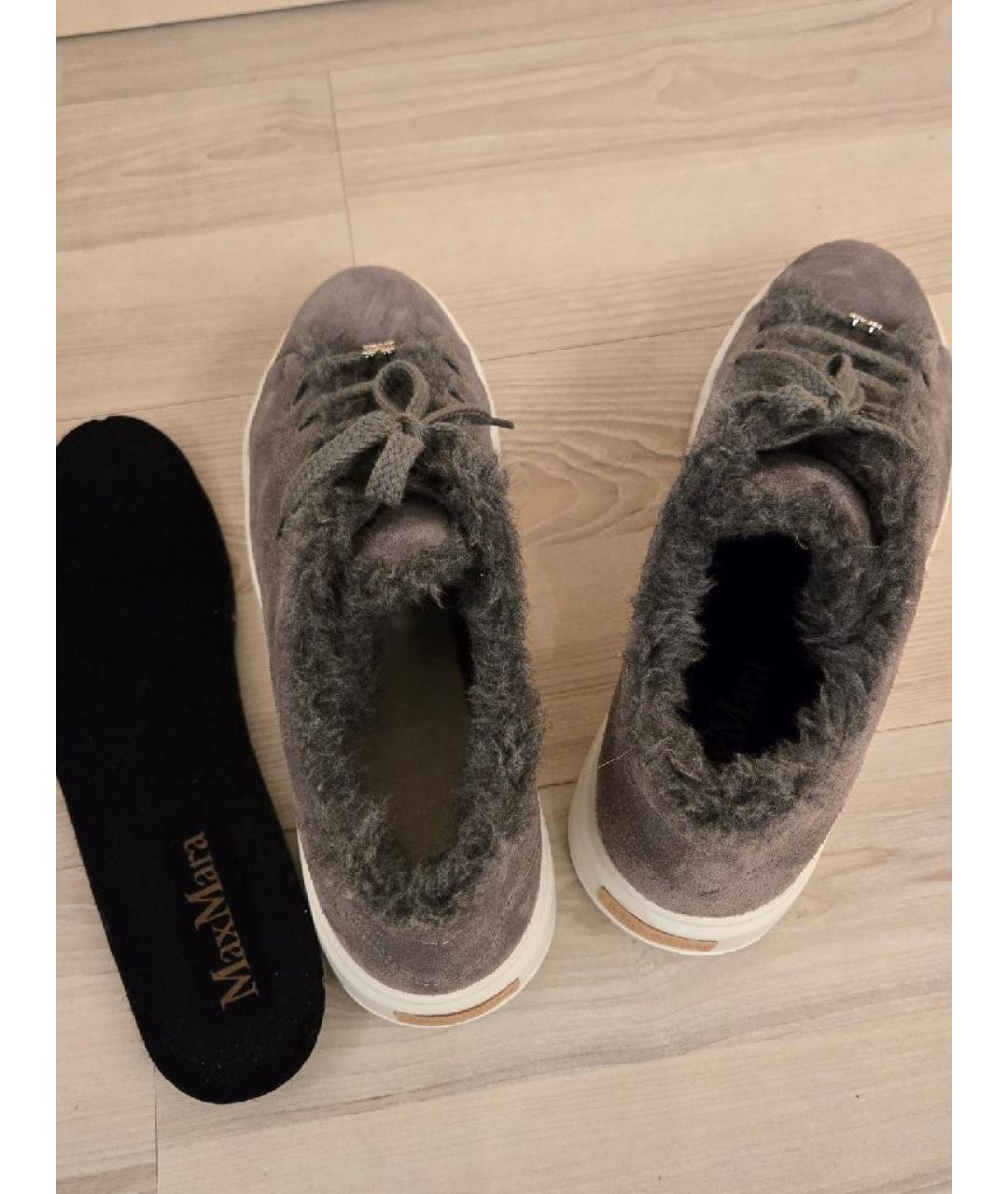 MAX MARA Серые замшевые кеды, фото 4