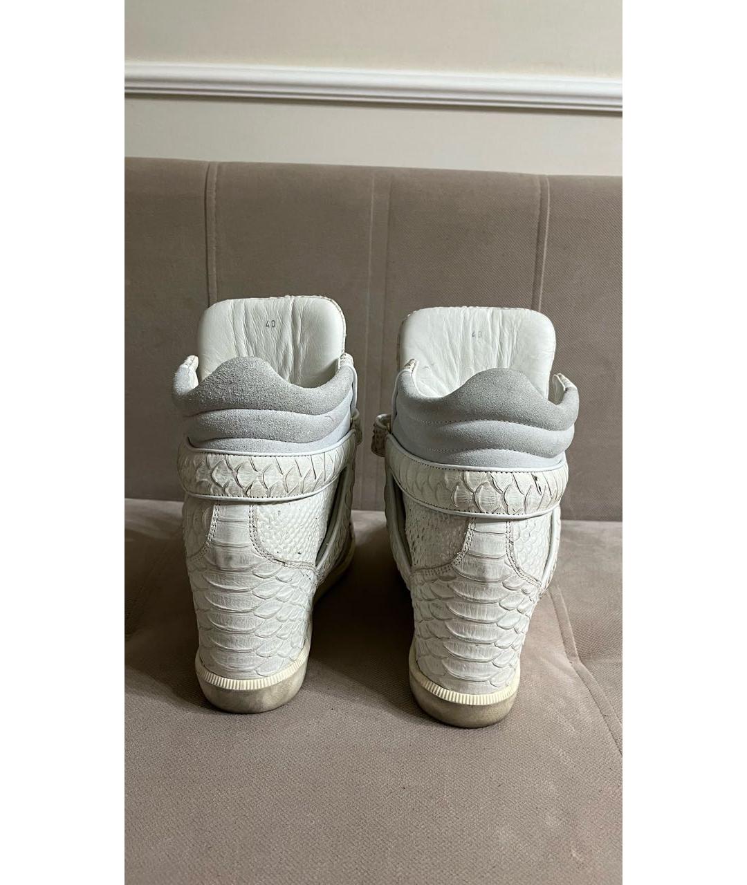 PHILIPP PLEIN Белые кроссовки из экзотической кожи, фото 4