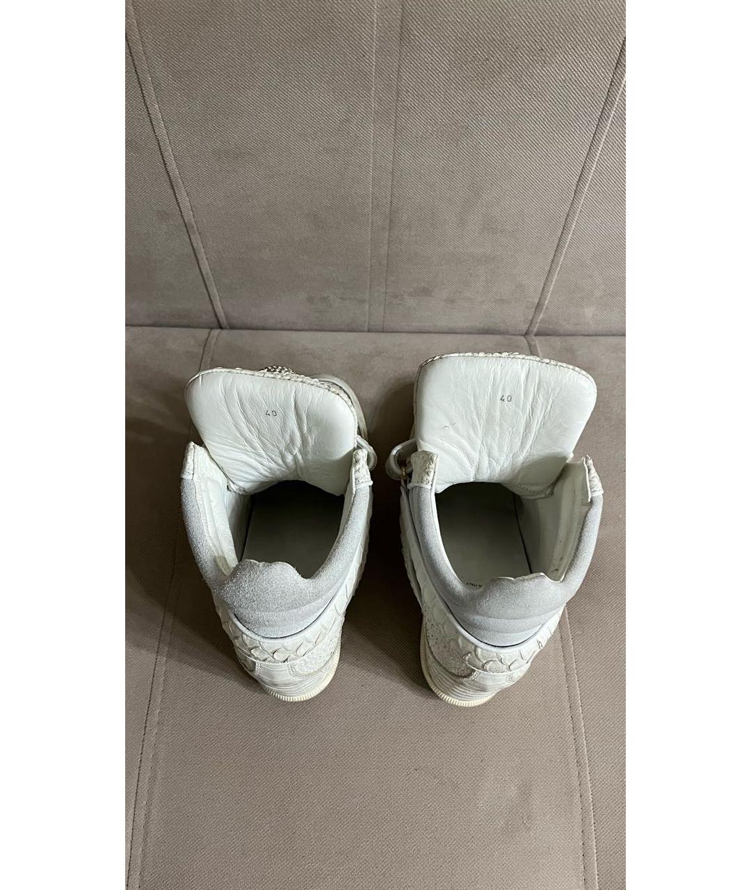 PHILIPP PLEIN Белые кроссовки из экзотической кожи, фото 3