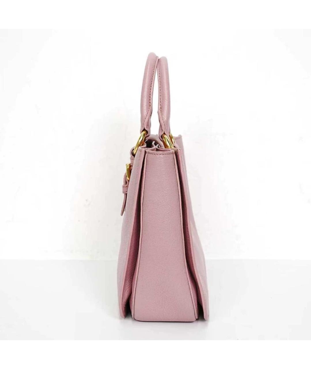 MIU MIU Розовая кожаная сумка с короткими ручками, фото 4