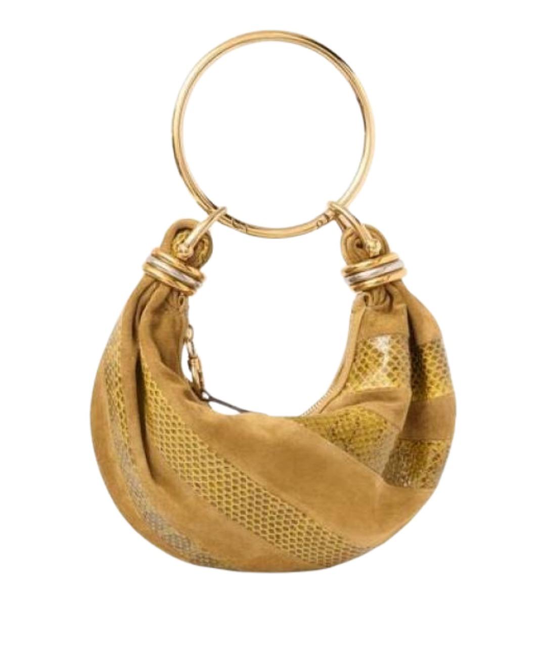 CHLOE Горчичная кожаная сумка с короткими ручками, фото 1