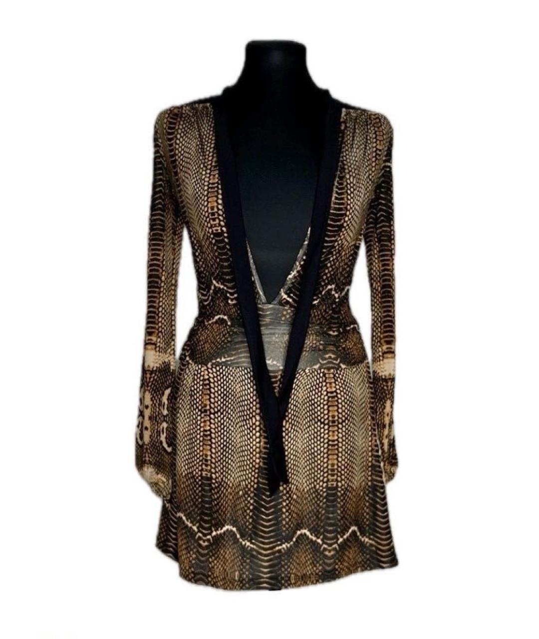 ROBERTO CAVALLI Мульти вискозное коктейльное платье, фото 9