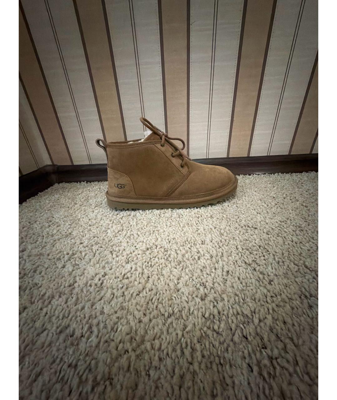 UGG AUSTRALIA Коричневые замшевые высокие ботинки, фото 8