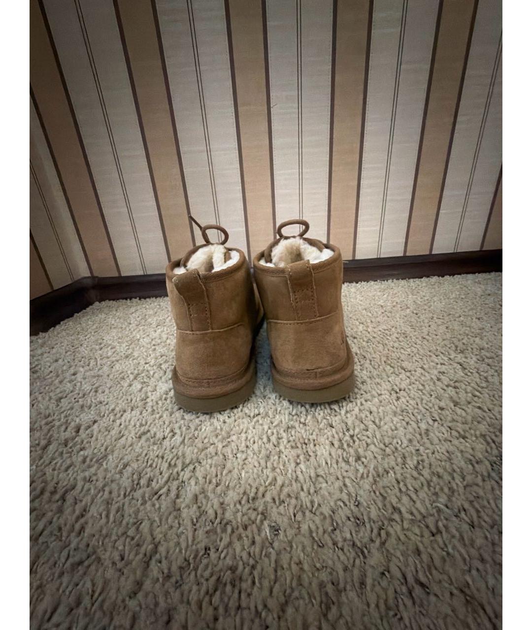 UGG AUSTRALIA Коричневые замшевые высокие ботинки, фото 4