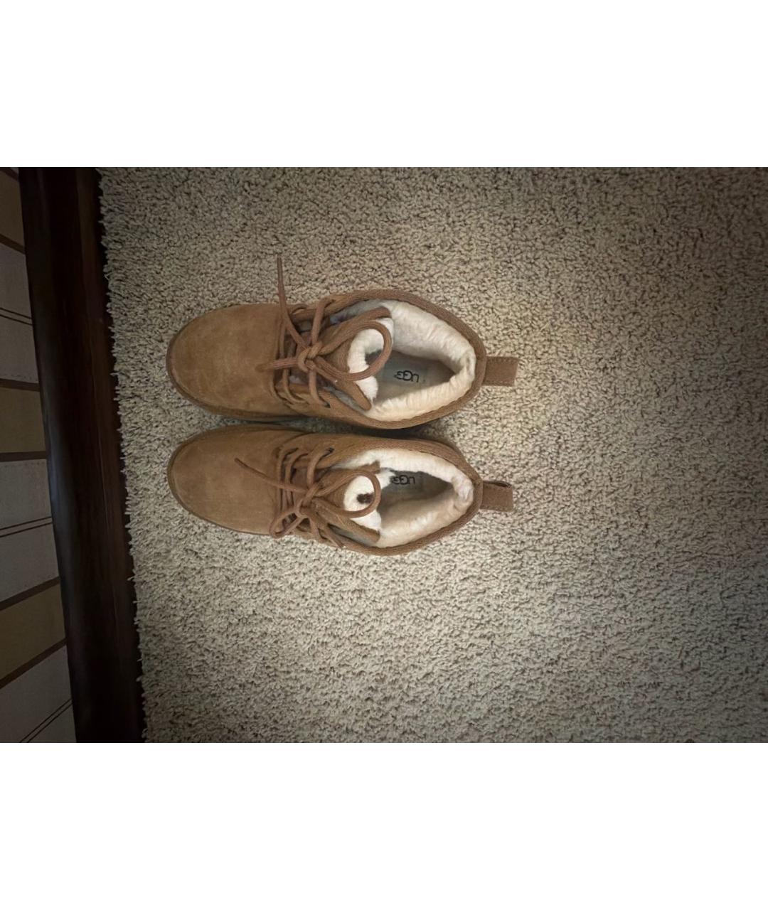 UGG AUSTRALIA Коричневые замшевые высокие ботинки, фото 3