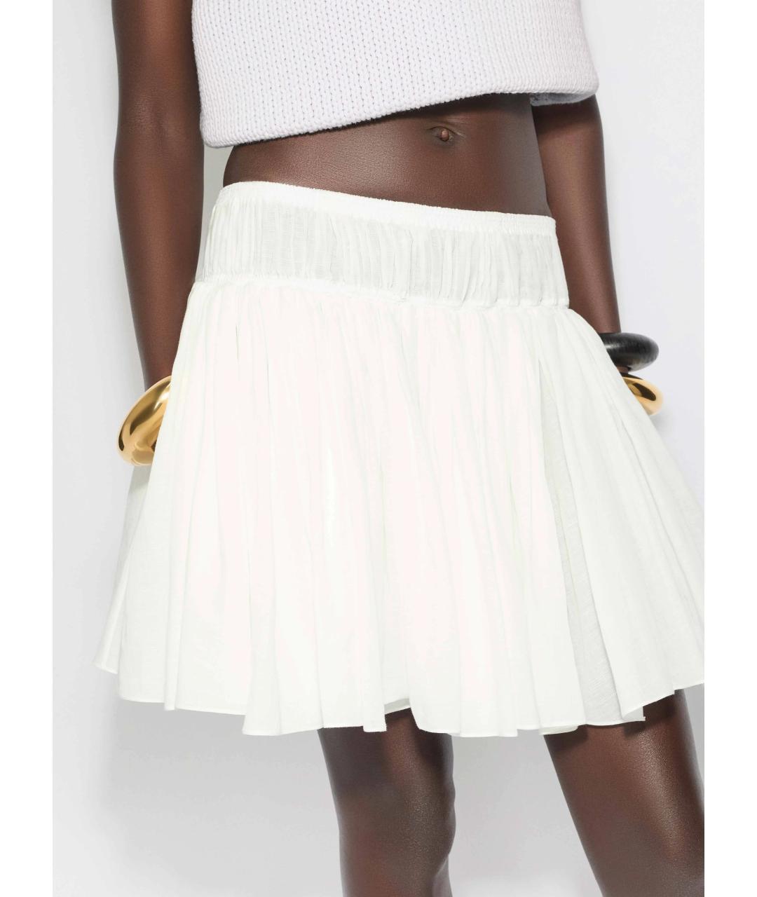 ALAIA Белая хлопковая юбка мини, фото 5