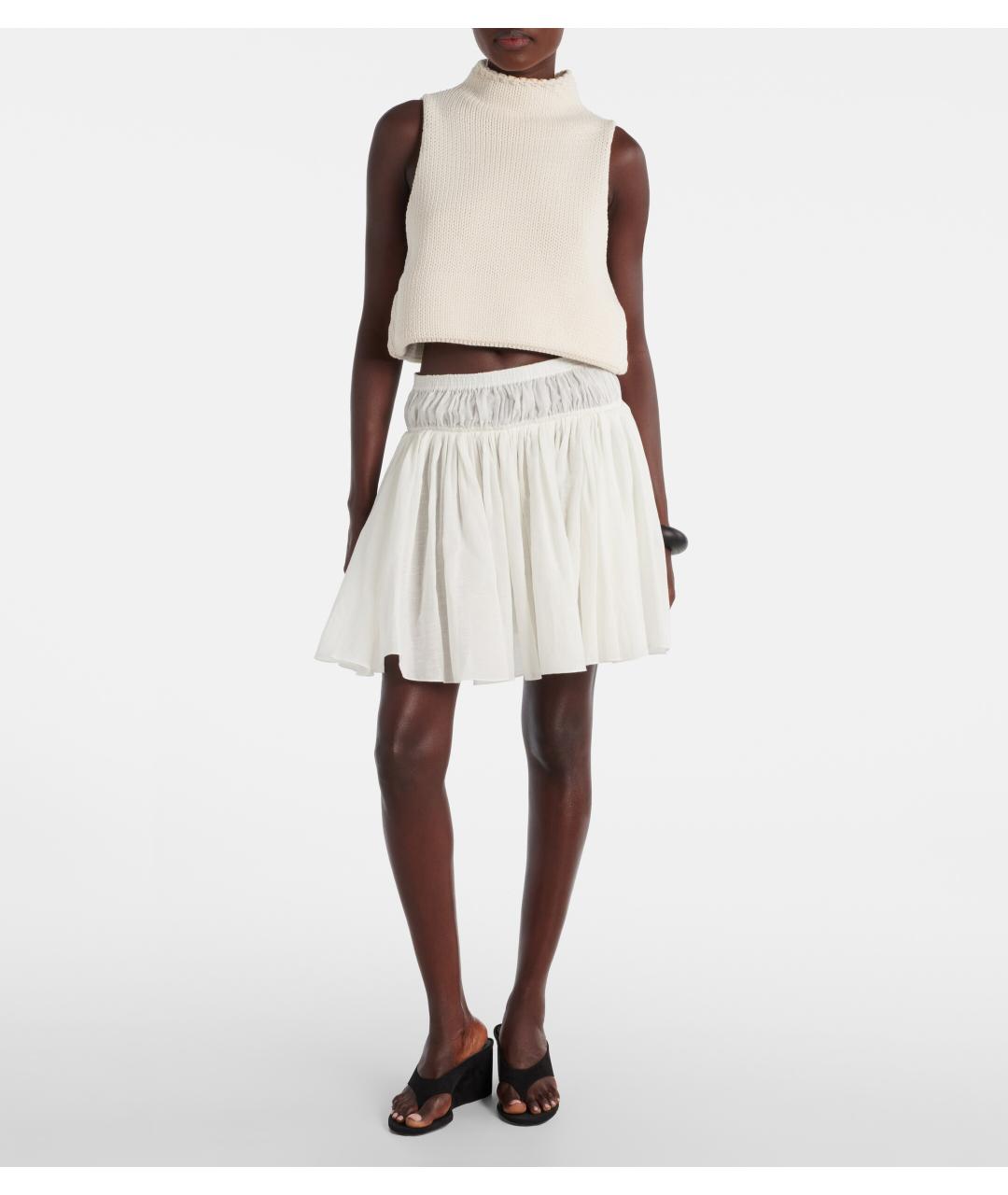 ALAIA Белая хлопковая юбка мини, фото 7