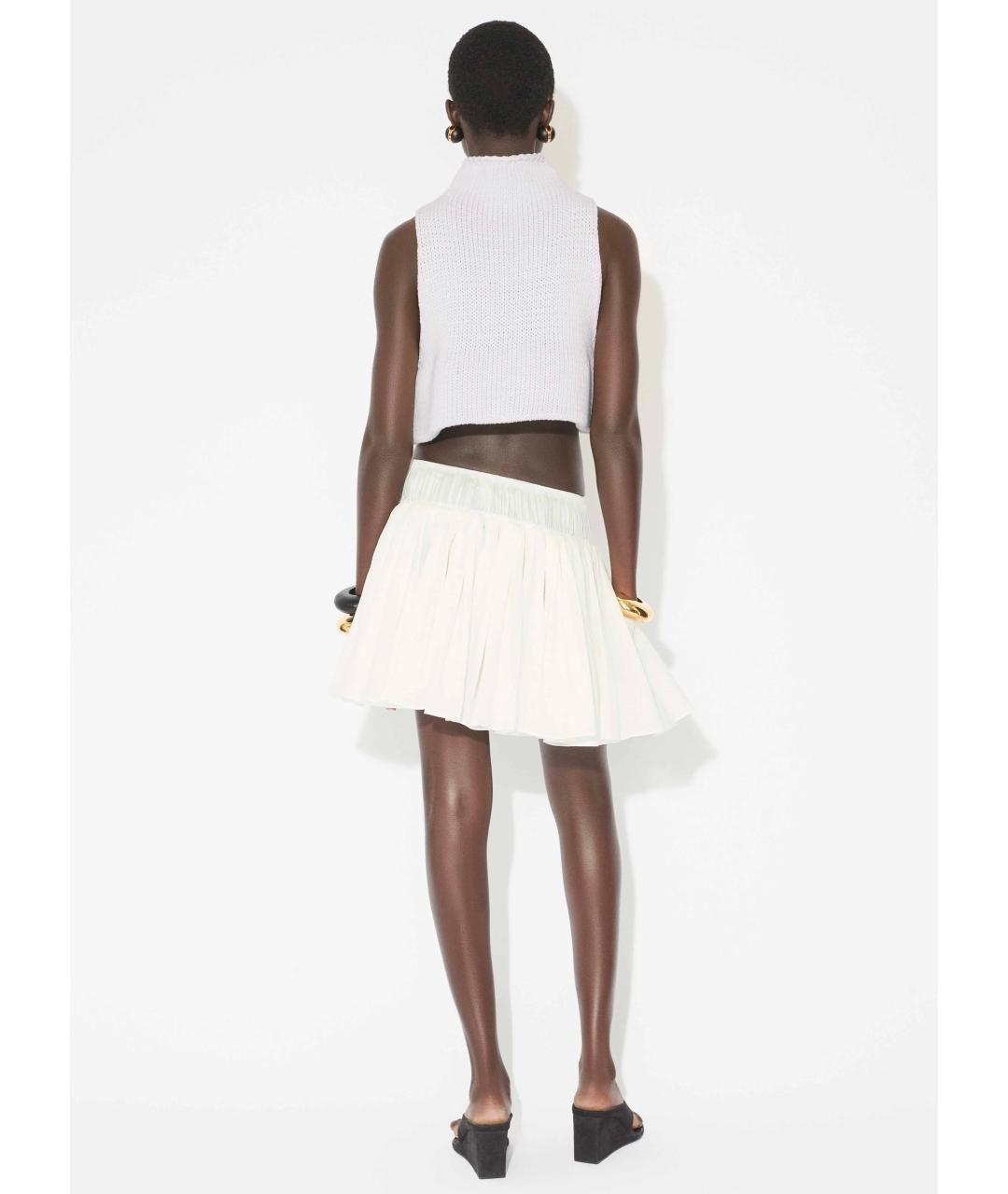 ALAIA Белая хлопковая юбка мини, фото 4
