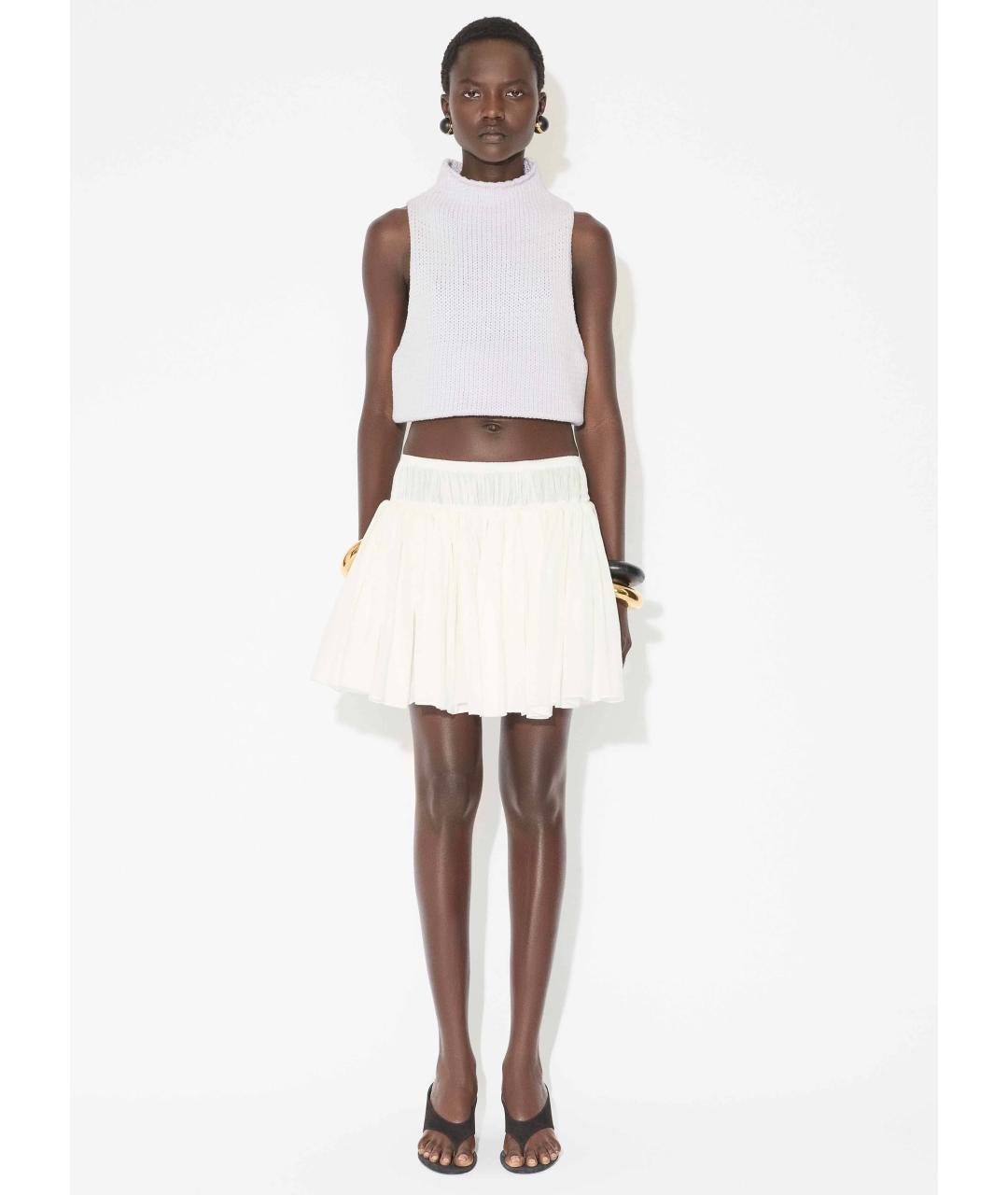 ALAIA Белая хлопковая юбка мини, фото 2