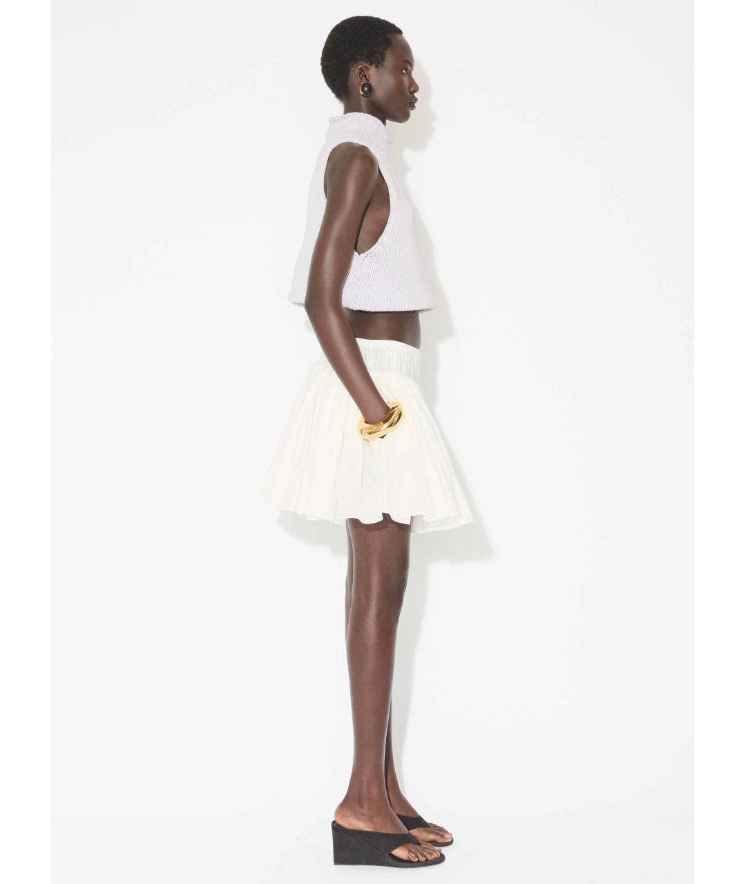 ALAIA Белая хлопковая юбка мини, фото 3