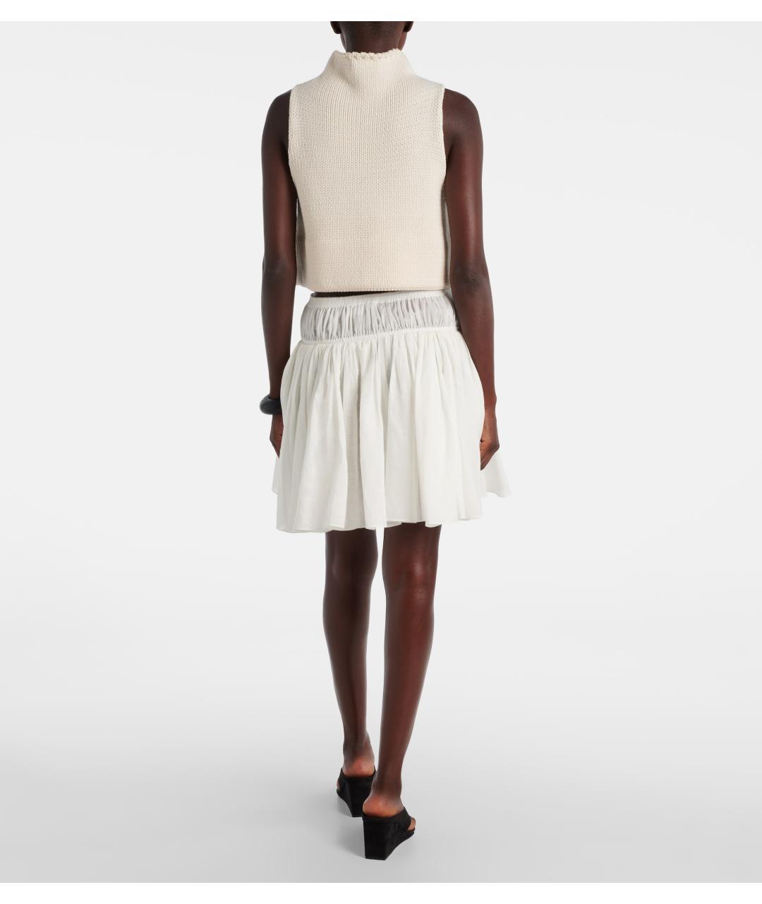ALAIA Белая хлопковая юбка мини, фото 8