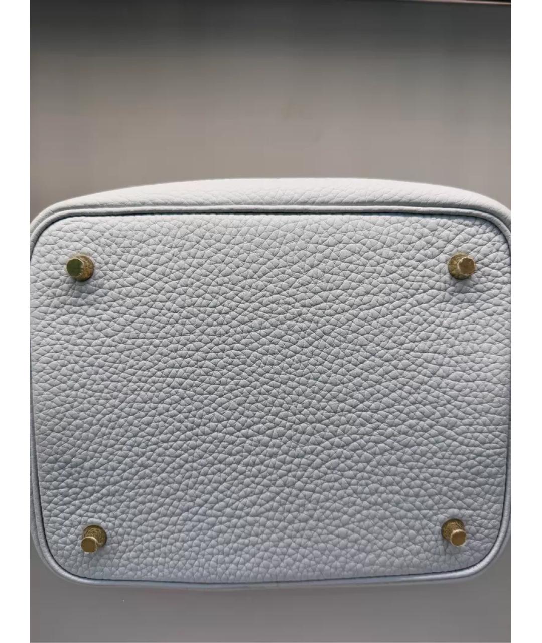HERMES Белая кожаная сумка с короткими ручками, фото 6