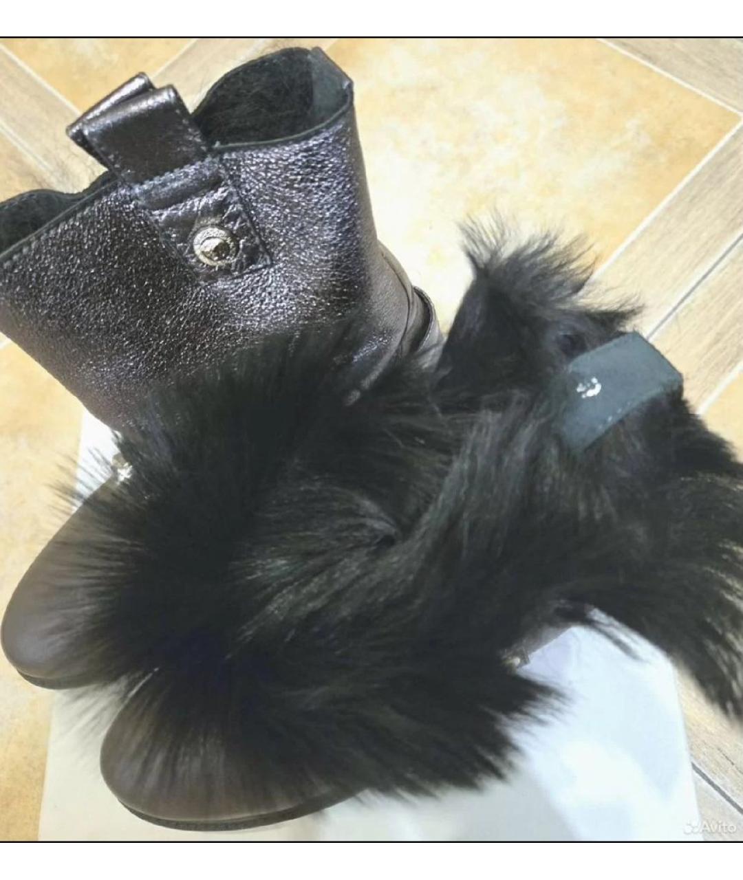 VERSACE COLLECTION Серые кожаные полусапоги, фото 7