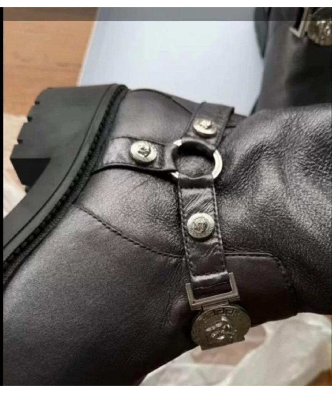 VERSACE COLLECTION Серые кожаные полусапоги, фото 5