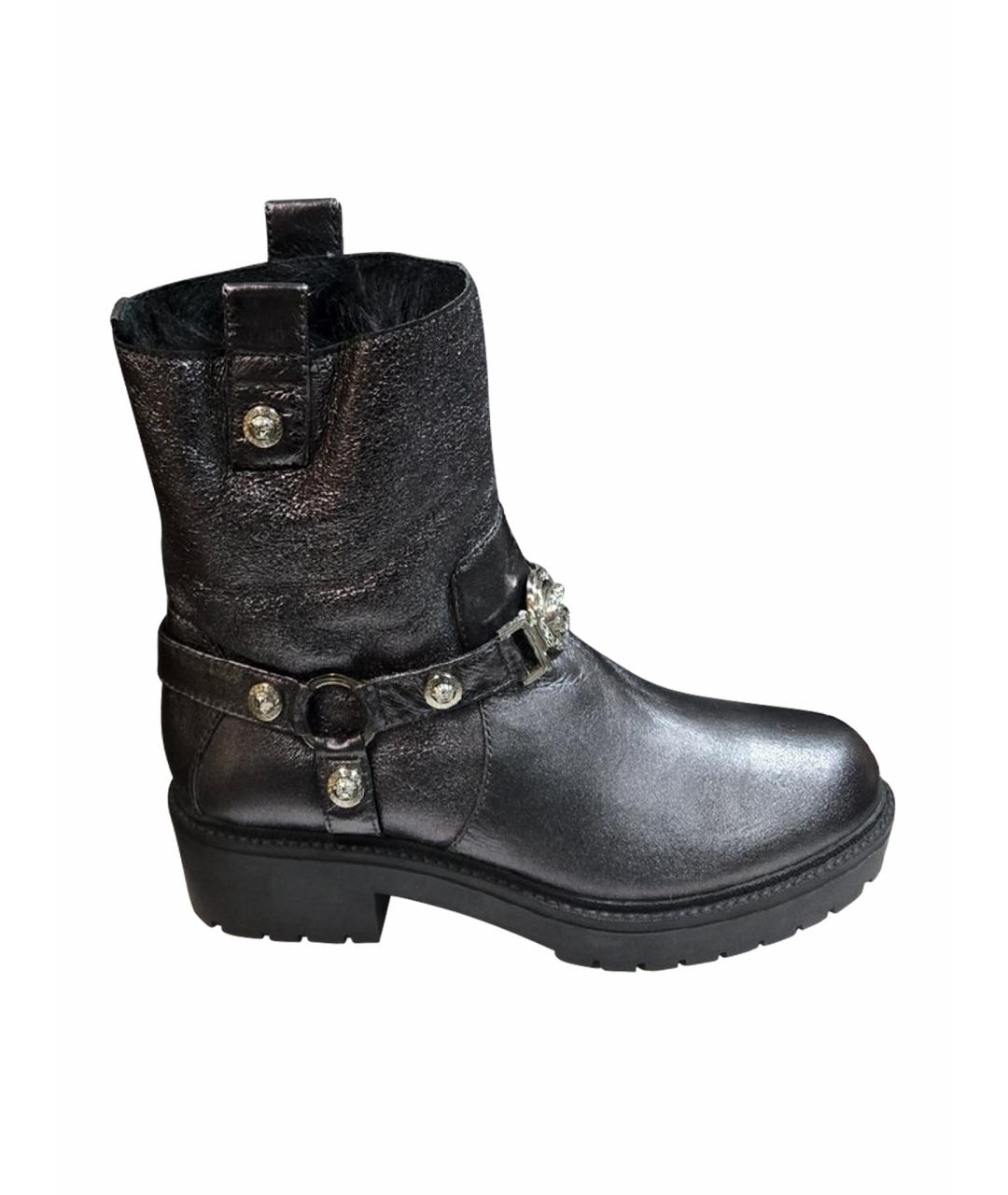 VERSACE COLLECTION Серые кожаные полусапоги, фото 1