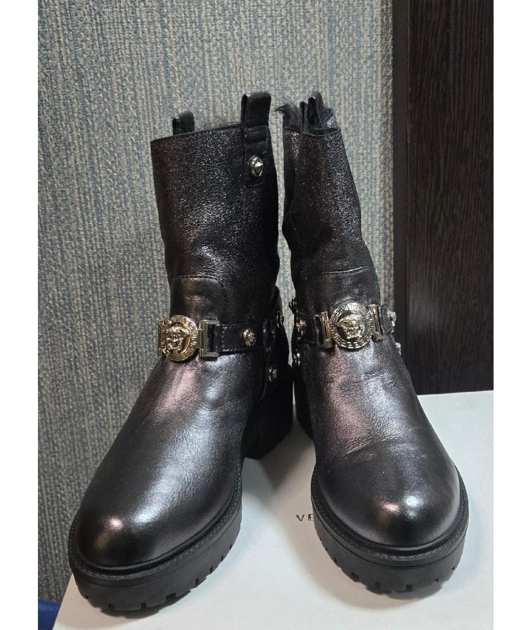 VERSACE COLLECTION Серые кожаные полусапоги, фото 2