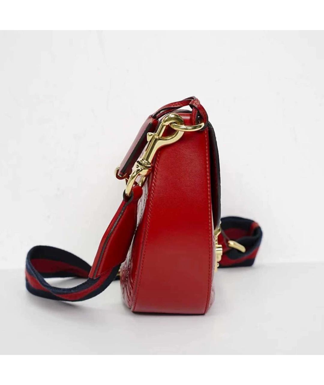 GUCCI Красная кожаная сумка через плечо, фото 4