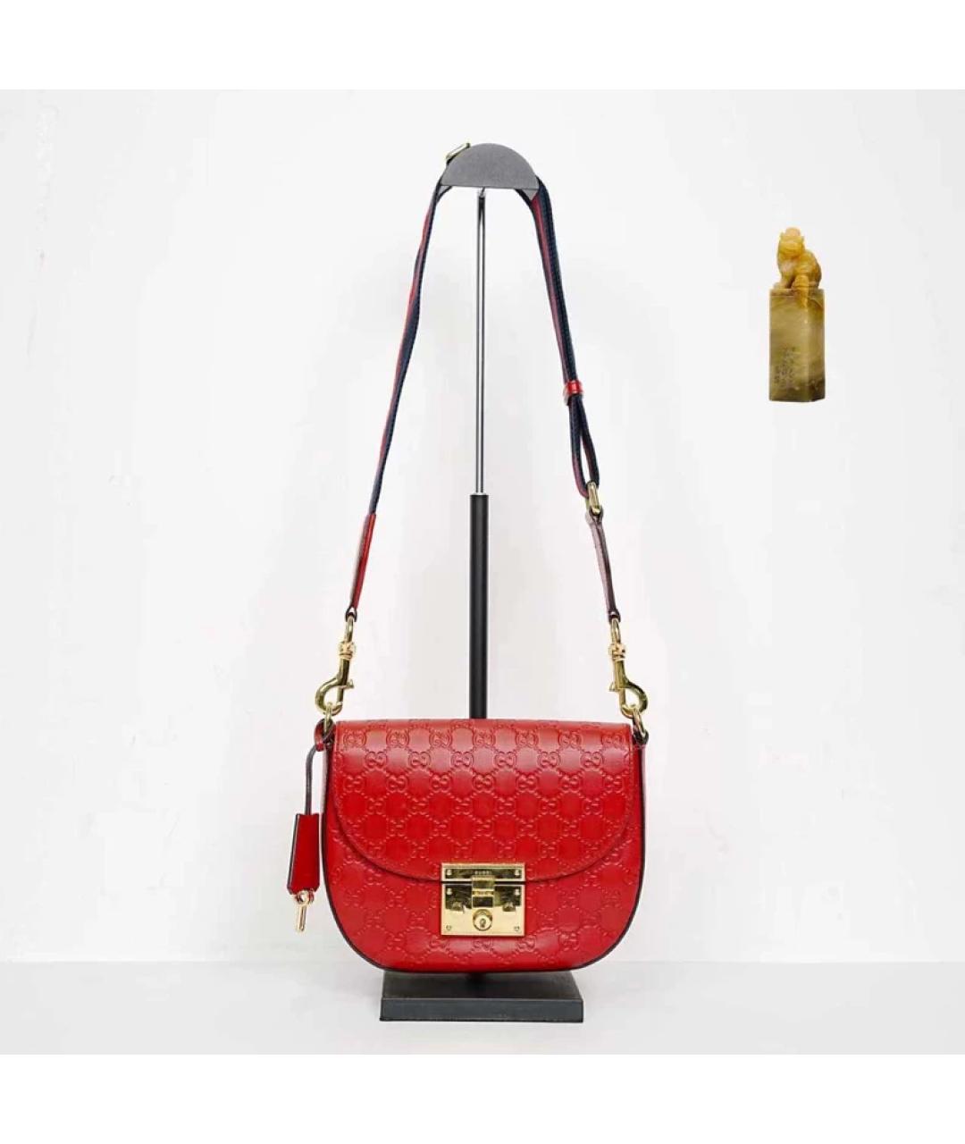 GUCCI Красная кожаная сумка через плечо, фото 9