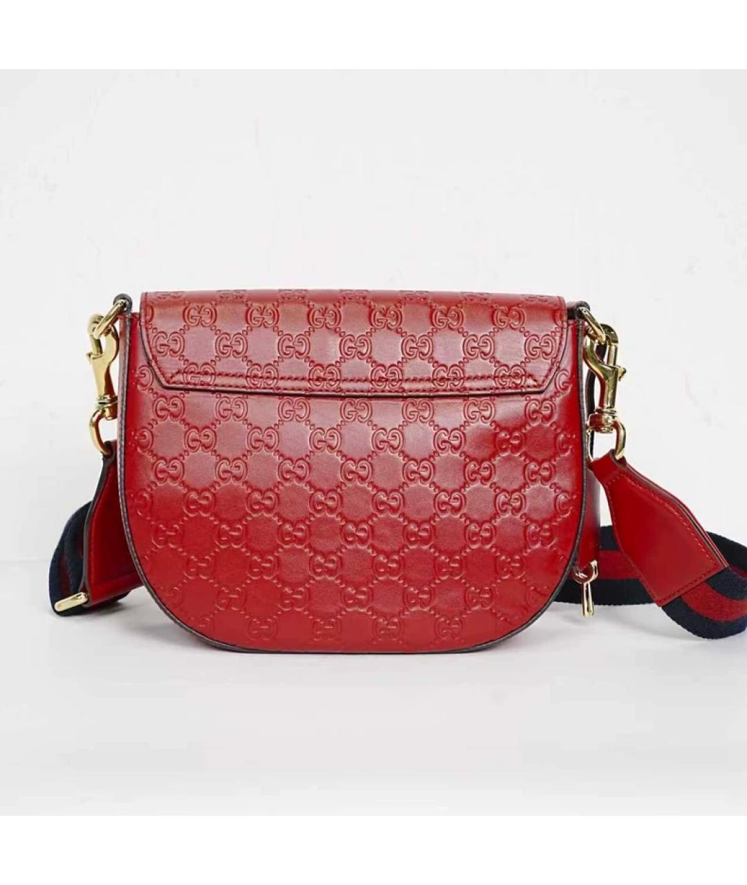 GUCCI Красная кожаная сумка через плечо, фото 5