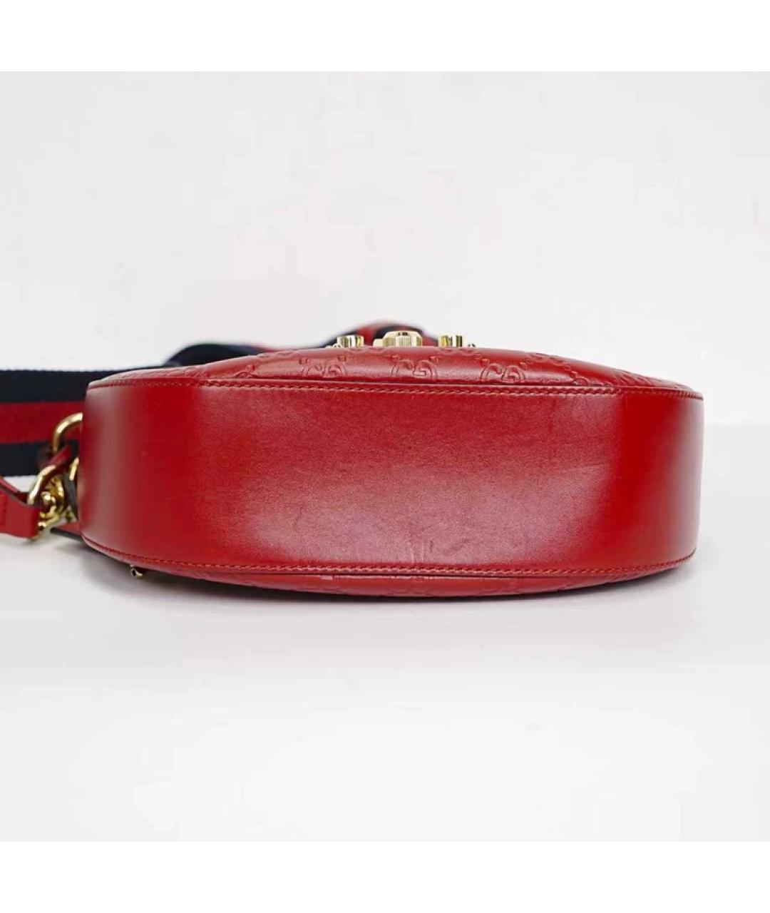 GUCCI Красная кожаная сумка через плечо, фото 7