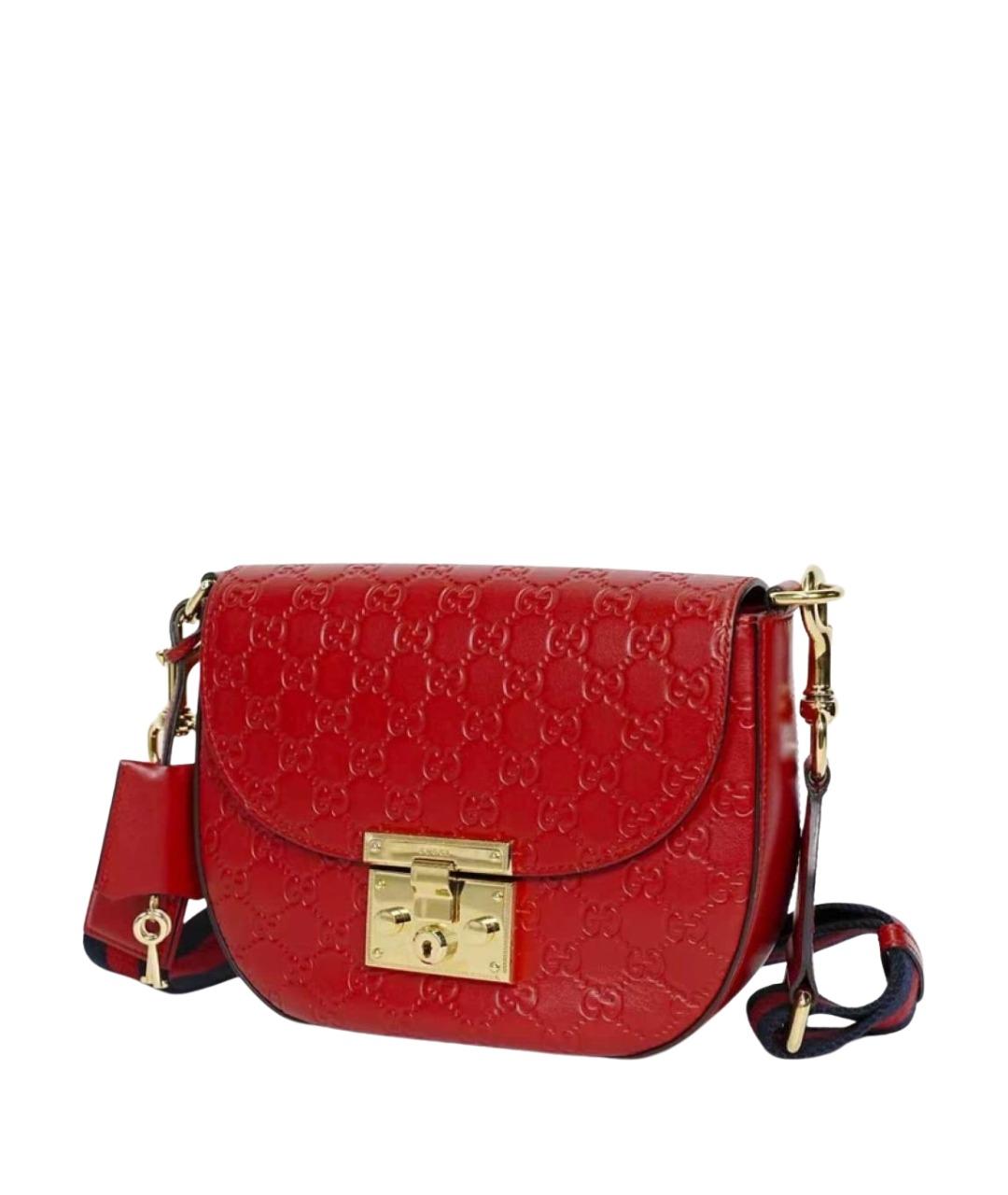 GUCCI Красная кожаная сумка через плечо, фото 1