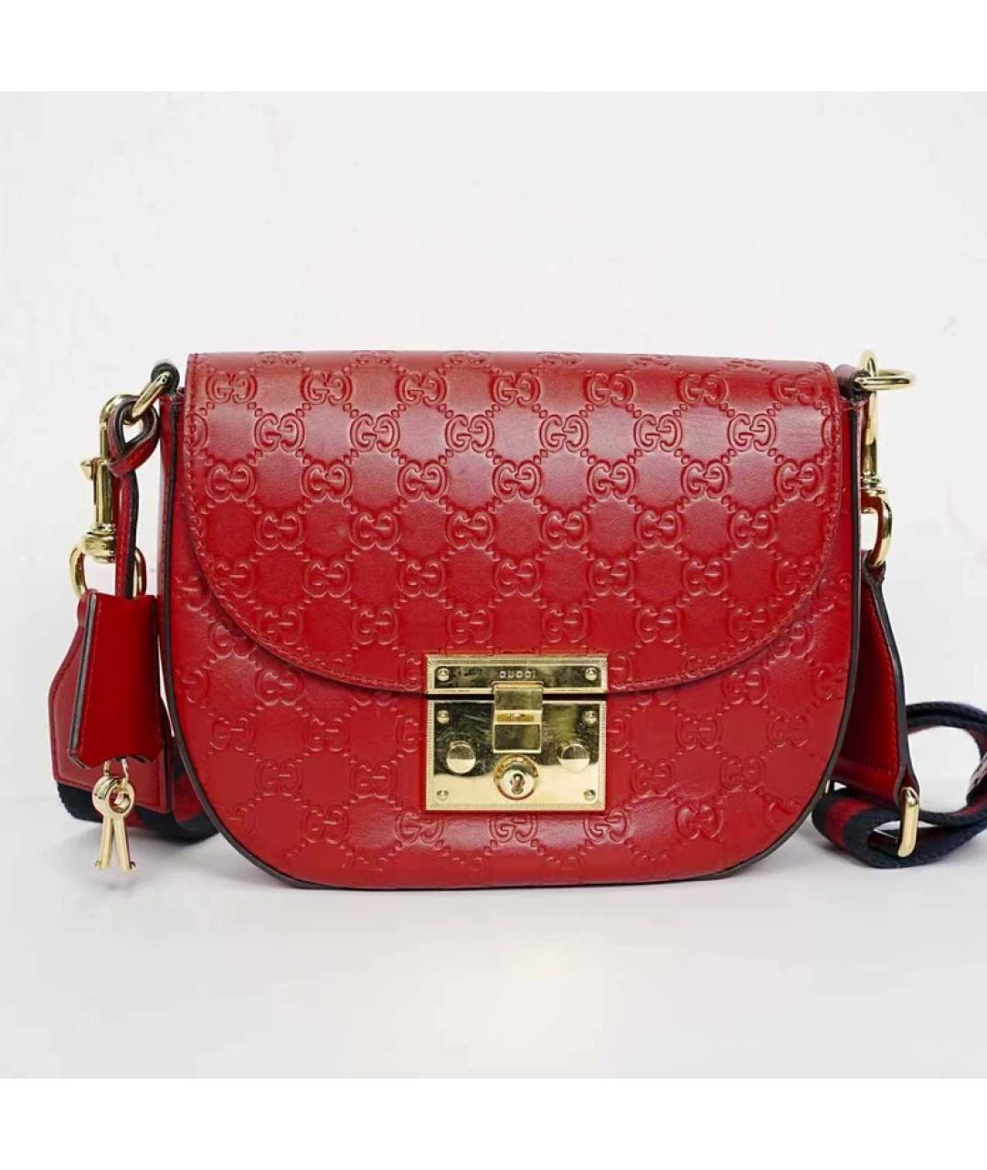 GUCCI Красная кожаная сумка через плечо, фото 2