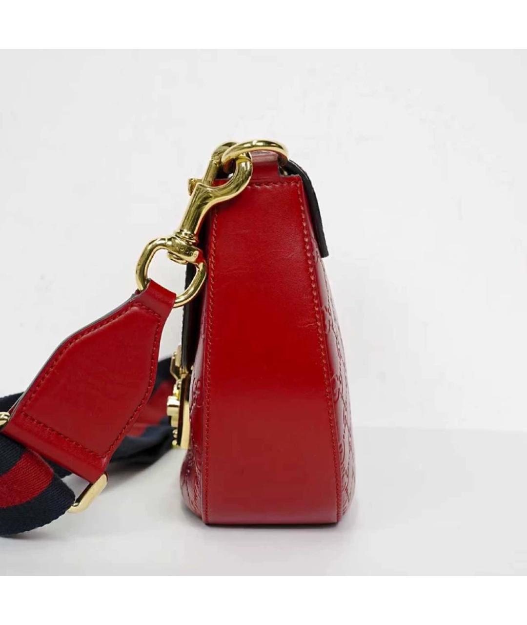 GUCCI Красная кожаная сумка через плечо, фото 6