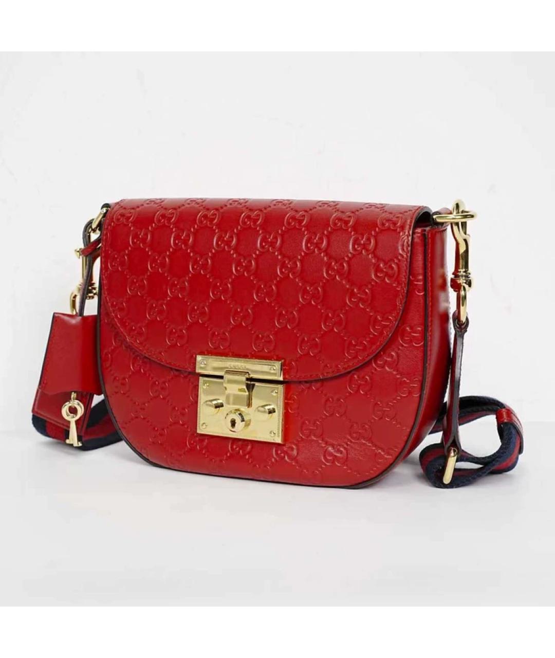 GUCCI Красная кожаная сумка через плечо, фото 10