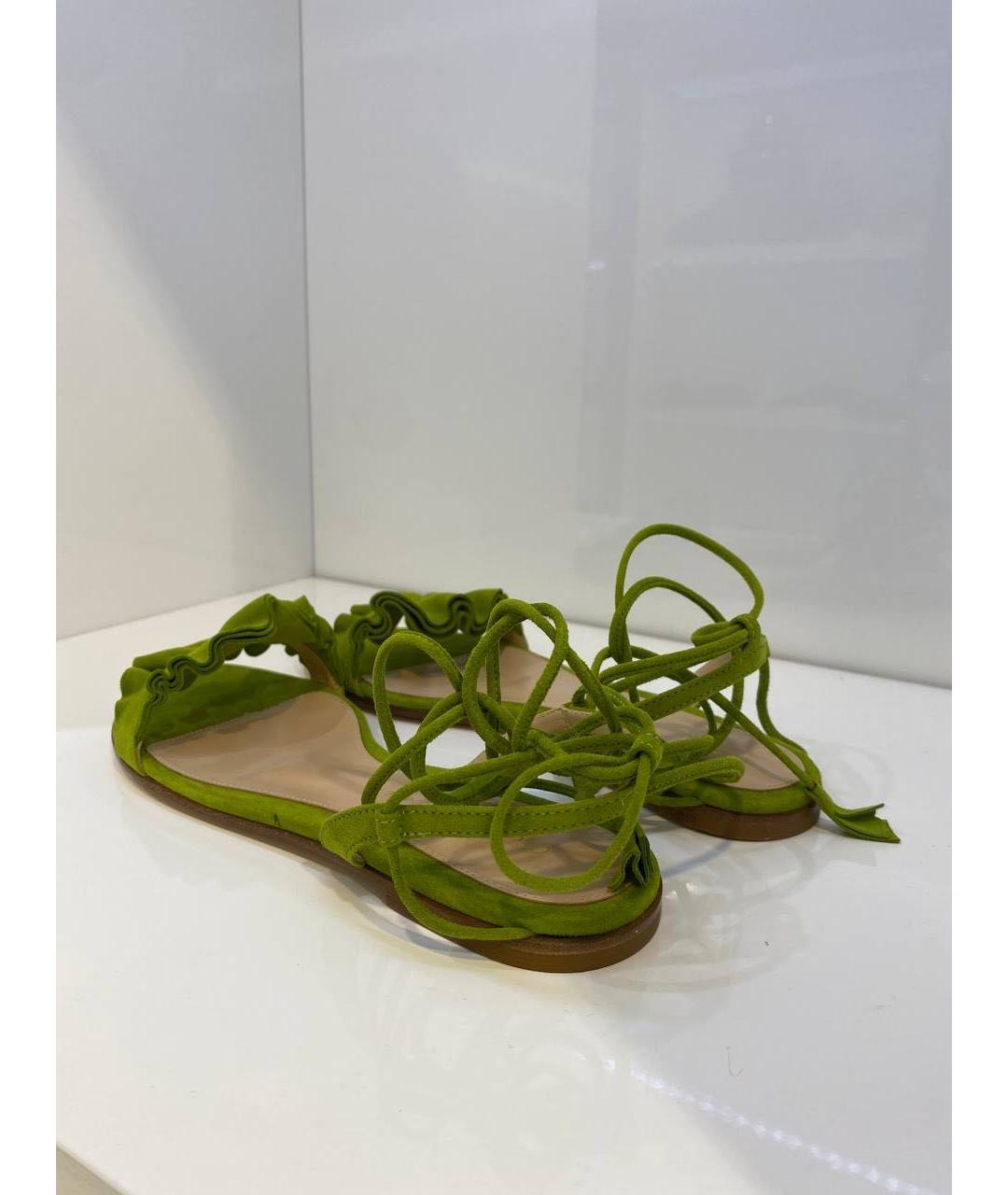 GIANVITO ROSSI Зеленые замшевые босоножки, фото 3
