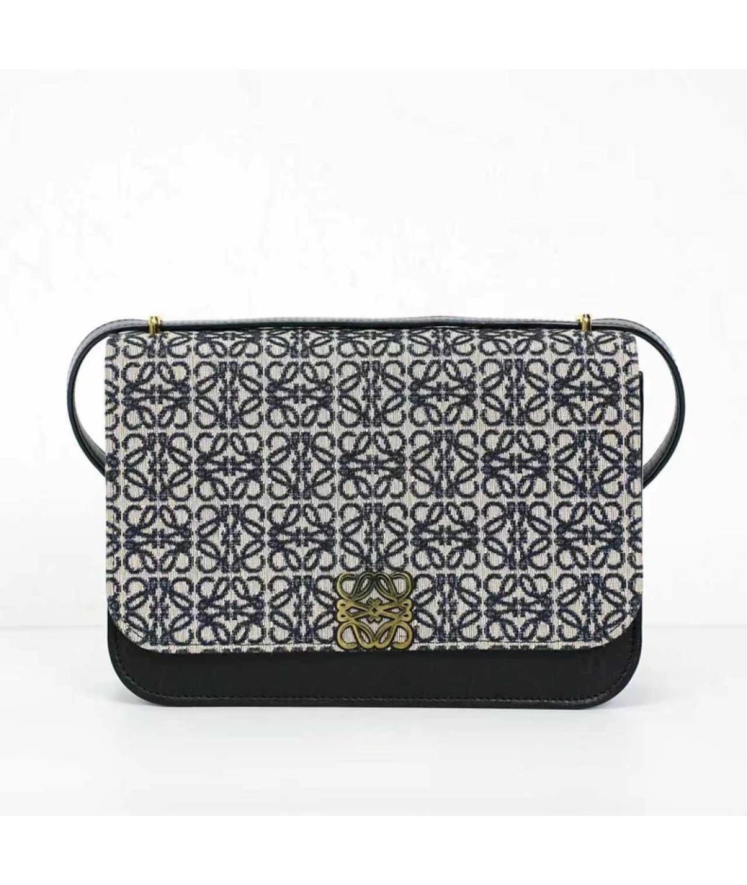 LOEWE Темно-синяя жаккардовая сумка через плечо, фото 3