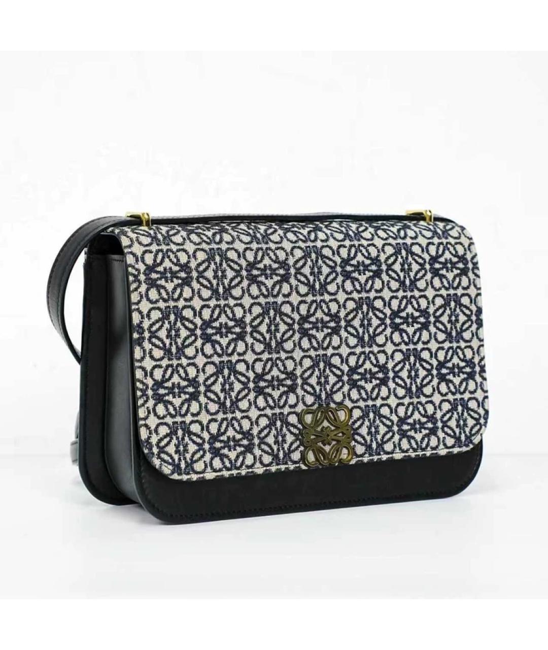 LOEWE Темно-синяя жаккардовая сумка через плечо, фото 2