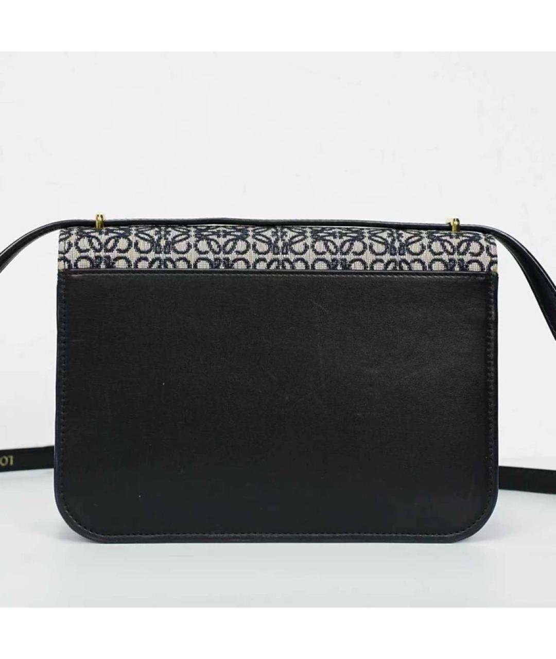 LOEWE Темно-синяя жаккардовая сумка через плечо, фото 4