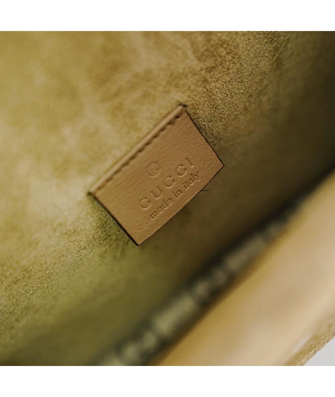 GUCCI Бежевая кожаная сумка через плечо, фото 8