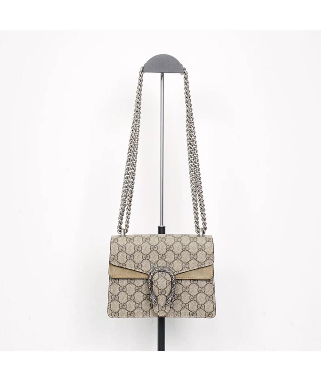 GUCCI Бежевая кожаная сумка через плечо, фото 6