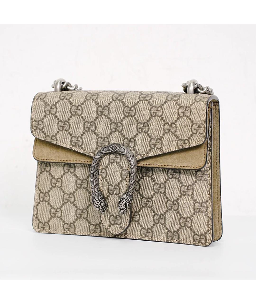 GUCCI Бежевая кожаная сумка через плечо, фото 2