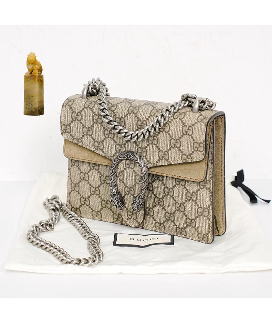 GUCCI Бежевая кожаная сумка через плечо, фото 9