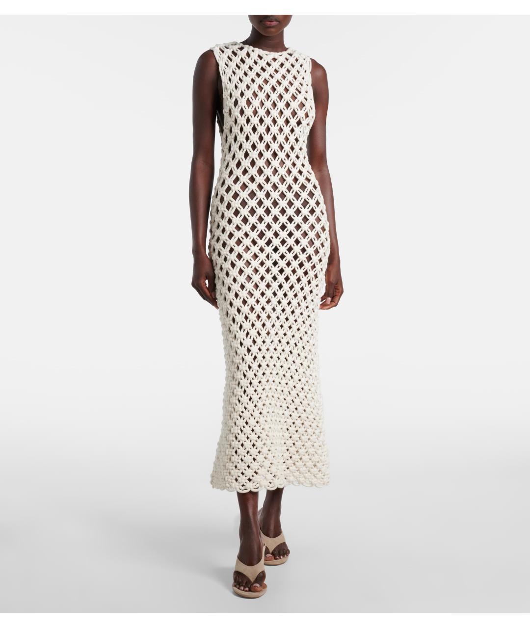 ALAIA Белое хлопковое коктейльное платье, фото 2